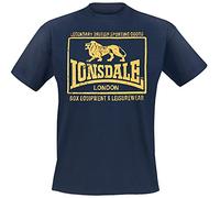 Lonsdale London Hounslow Uomo T-Shirt Blu Scuro 100% Cotone Regular