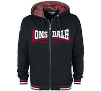 Felpa con cappuccio e zip Lonsdale Nateby Noir S