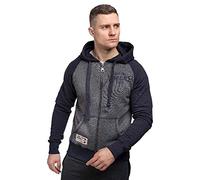 Felpa con cappuccio e zip Lonsdale Slough Bleu 4XL