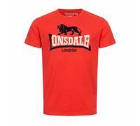 Lonsdale Lubcroy T-Shirt per Il Tempo Libero, Rosso/Navy/Sabbia, XL Uomo