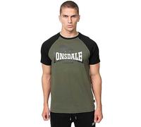 Lonsdale Magilligan T-Shirt, Olive/Black/White, S Uomo