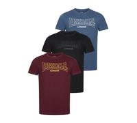 LONSDALE Maglietta 'Beanley' navy / rosso sangue / nero Uomo LONSDALE XL navy / rosso sangue / nero
