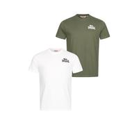 Lonsdale Blairmore Short Sleeve T-shirt 2 Units Verde,Bianco S Uomo
