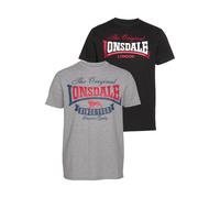 LONSDALE Maglietta blu / grigio sfumato / rosso / nero / bianco Uomo LONSDALE 5XLxTaglie normali