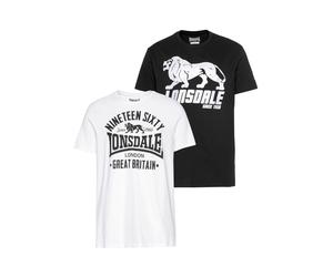 LONSDALE Maglietta 'Bylchan' nero / bianco Uomo LONSDALE M