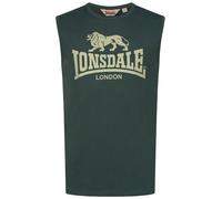 LONSDALE Maglietta 'Clopton' canna / verde scuro Uomo LONSDALE XL canna / verde scuro