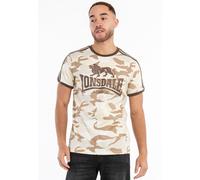 LONSDALE Maglietta 'Cregneash' beige chiaro / marrone chiaro / bianco Uomo LONSDALE L