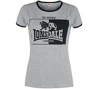 Lonsdale Maglietta da Donna Uplyme, Donna, T-Shirt, 117093, Grigio (Marl Grey), XS