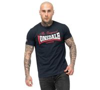 Lonsdale Aldingham T-Shirt, Blu Scuro/Rosso/Bianco, M Uomo