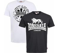 Lonsdale Maglietta Dildawn Nero/Bianco Uomo Taglia S