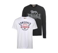 LONSDALE Maglietta 'Fintona' blu / grigio / rosso scuro / nero / bianco Uomo LONSDALE L