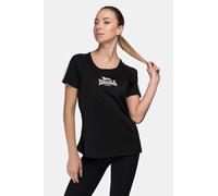 LONSDALE Maglietta 'Halyard' nero / bianco Donna LONSDALE L nero / bianco
