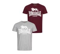 LONSDALE Maglietta 'KELSO' grigio / rosso vino / bianco Uomo LONSDALE XXXL