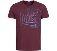 LONSDALE Maglietta 'Langsett' blu / rosso scuro Uomo LONSDALE XS blu / rosso scuro