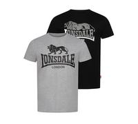 LONSDALE Maglietta 'Loscoe' grigio / nero Uomo LONSDALE XL