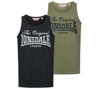 Lonsdale Moston Sleeveless T-shirt 2 Units Verde M Uomo
