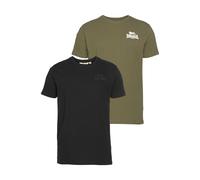 LONSDALE Maglietta oliva / nero / nero denim / bianco Uomo LONSDALE L