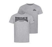 LONSDALE Maglietta 'Piddinghoe' grigio sfumato / nero Uomo LONSDALE XXL