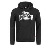 Lonsdale Men Hoodie Fremington, Colore:Black/White, Taglia:L