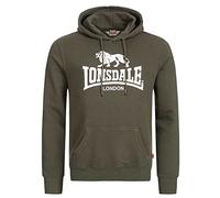 Lonsdale Fremington Felpa con Cappuccio, Verde/Bianco, S Uomo