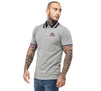 Lonsdale OCCUMSTER Polo Shirt, Marl Grigio/Navy/Rosso, 3XL Men's