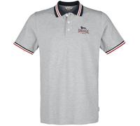 Lonsdale OCCUMSTER Polo Shirt, Marl Grigio/Navy/Rosso, XXL Men's