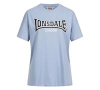 Lonsdale OUSDALE T-Shirt, Blu Pastello/Nero/Bianco, L Women's