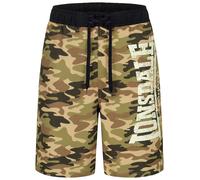 LONSDALE Pantaloncini sportivi da bagno beige / marrone chiaro / verde / nero / bianco Uomo LONSDALE XXL beige / marrone chiaro / verde / nero / bianco
