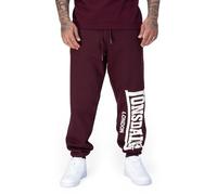 Lonsdale Pantaloni da Jogging da Uomo, con Logo Grande, vestibilità Normale, Oxblood/Ecru, 4XL