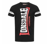Lonsdale Polbain T-Shirt per Il Tempo Libero, Nero/Bianco/Rosso, L Uomo