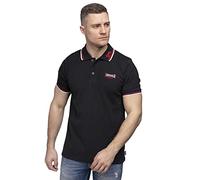Lonsdale - Polo Shirt Lion, Polo, unisex, Nero (black / dark red / white), XX-Large