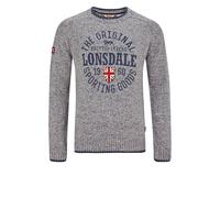 LONSDALE Pullover 'Borden' marino / grigio sfumato / rosso / bianco Uomo LONSDALE L
