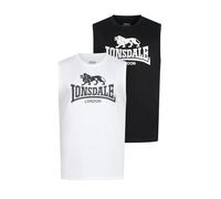 Lonsdale Rolleston Maglietta Senza Maniche, Black/White, L Uomo