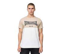 Lonsdale Sandscove T-Shirt, Sabbia/Bianco/Nero, M Uomo