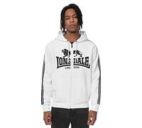 Lonsdale SELATTYN 1234 - Felpa con Cappuccio da Uomo con Cerniera, vestibilità Normale, Bianco, L