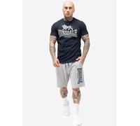 Lonsdale Set di t-shirt e pantaloncini da uomo, vestibilità normale, MAIR, blu scuro/Marl Grey, M