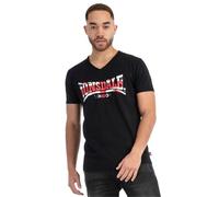 Lonsdale STANYDALE - Maglietta da Uomo, vestibilità Normale, Nero/Rosso/Bianco, XXL, 117526