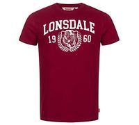 Lonsdale STAXIGOE T-Shirt, Sangue di Bue/Bianco, S Men's
