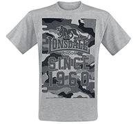 Lonsdale Storth - Maglietta da Uomo Grigio (Marl Grey) XL