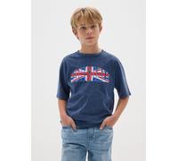 LONSDALE, T-shirt Da Bambino In Puro Cotone Blu Regular Fit, Blu, Taglia: 12-13