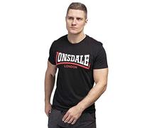 Lonsdale - T-shirt da uomo bicolore Black 4XL