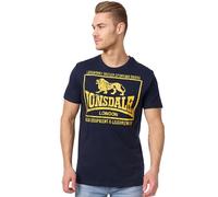 Lonsdale T-shirt Dereham manica corta blu marino e giallo - L