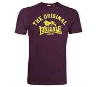Lonsdale T-Shirt Manica Corta Original, Regular Fit, Rosso (Bordeaux), L