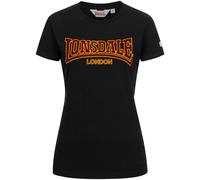 Lonsdale T-Shirt Nero Black London Donna 117097-1000 L - 2XL Ragazze Taglio