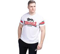 Lonsdale HEMPRIGGS T-Shirt, Bianco/Nero/Rosso, M Men's