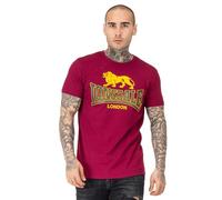 Lonsdale Taverham - Maglietta da Uomo, Rosso Oxblood, M