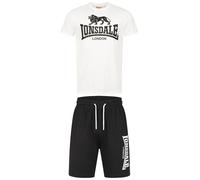 Lonsdale Maglietta da uomo e pantaloncini, vestibilità normale, MAIR, bianco/nero, XL