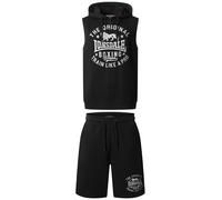 LONSDALE Tuta da jogging 'Shotley' nero / bianco Uomo LONSDALE XXL