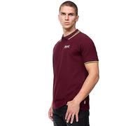 Lonsdale Velton Polo, Oxblood/Giallo/Bianco, L Uomo