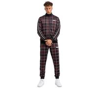 Lonsdale Welwyn Tuta da uomo, Nero/Rosso/Bianco, XL, Nero/Rosso/Bianco, XL